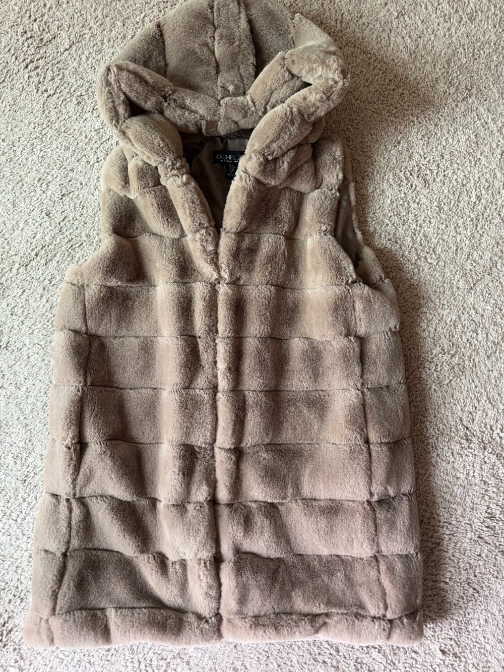 Fur Hooded Long Vest